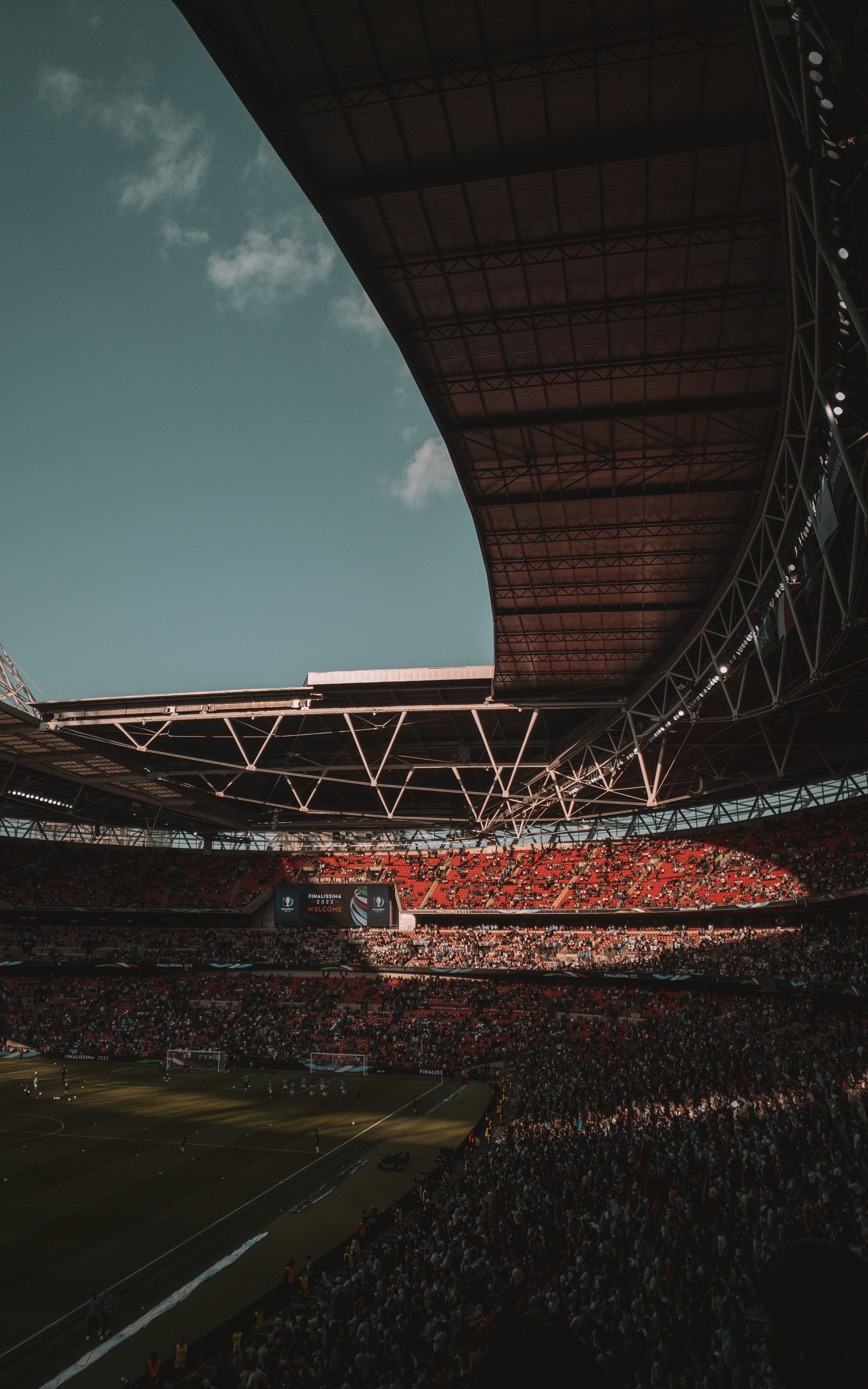 Spectators gathered in a stadium